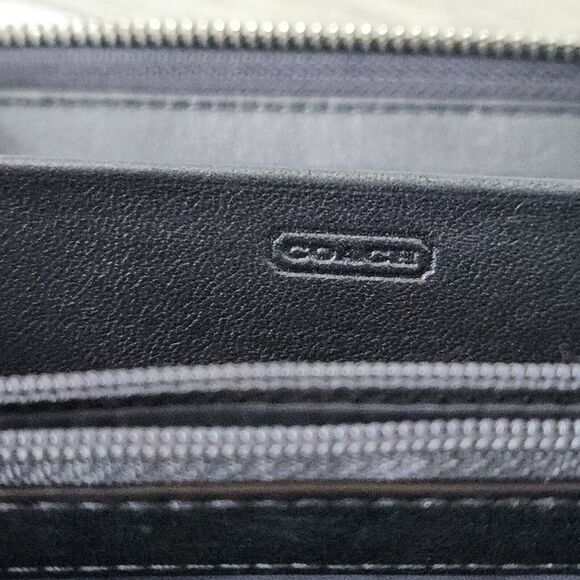 Coach Exotic Vintage Emboss Leather Cobalt Blue Snakeskin Accordion Large Wallet - Picture 6 of 12